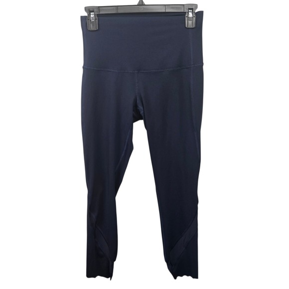 Lululemon Wunder Under High-Rise Crop 23 Scalloped Tight Womens 6 Blue - Picture 1 of 9